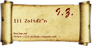 Ill Zoltán névjegykártya